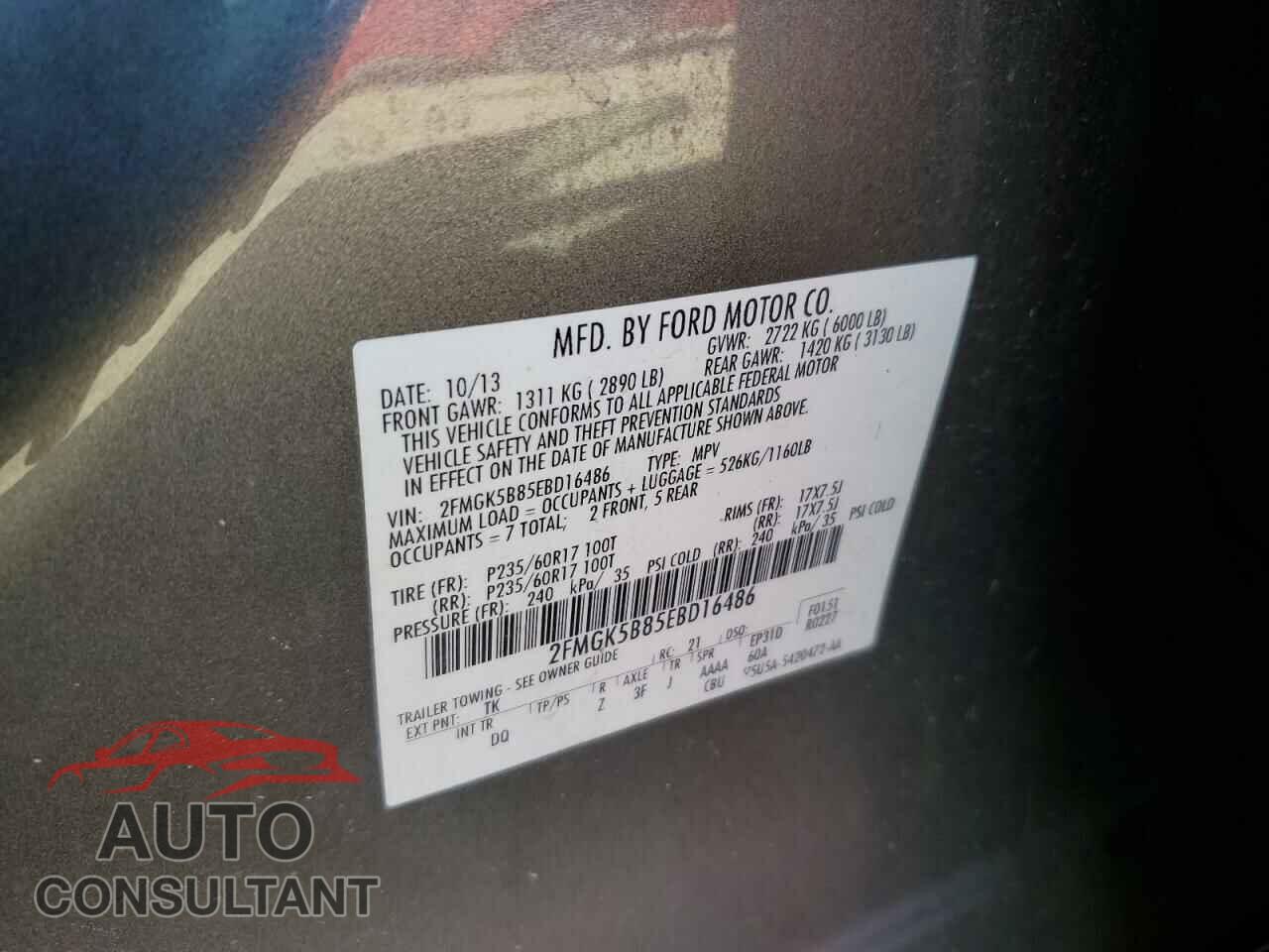 FORD FLEX 2014 - 2FMGK5B85EBD16486