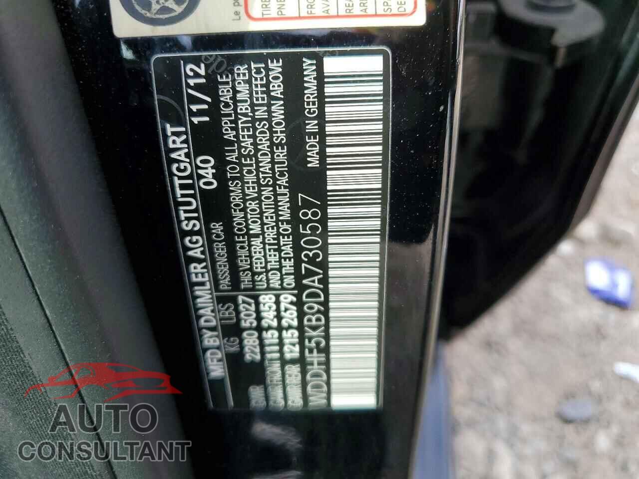 MERCEDES-BENZ E-CLASS 2013 - WDDHF5KB9DA730587