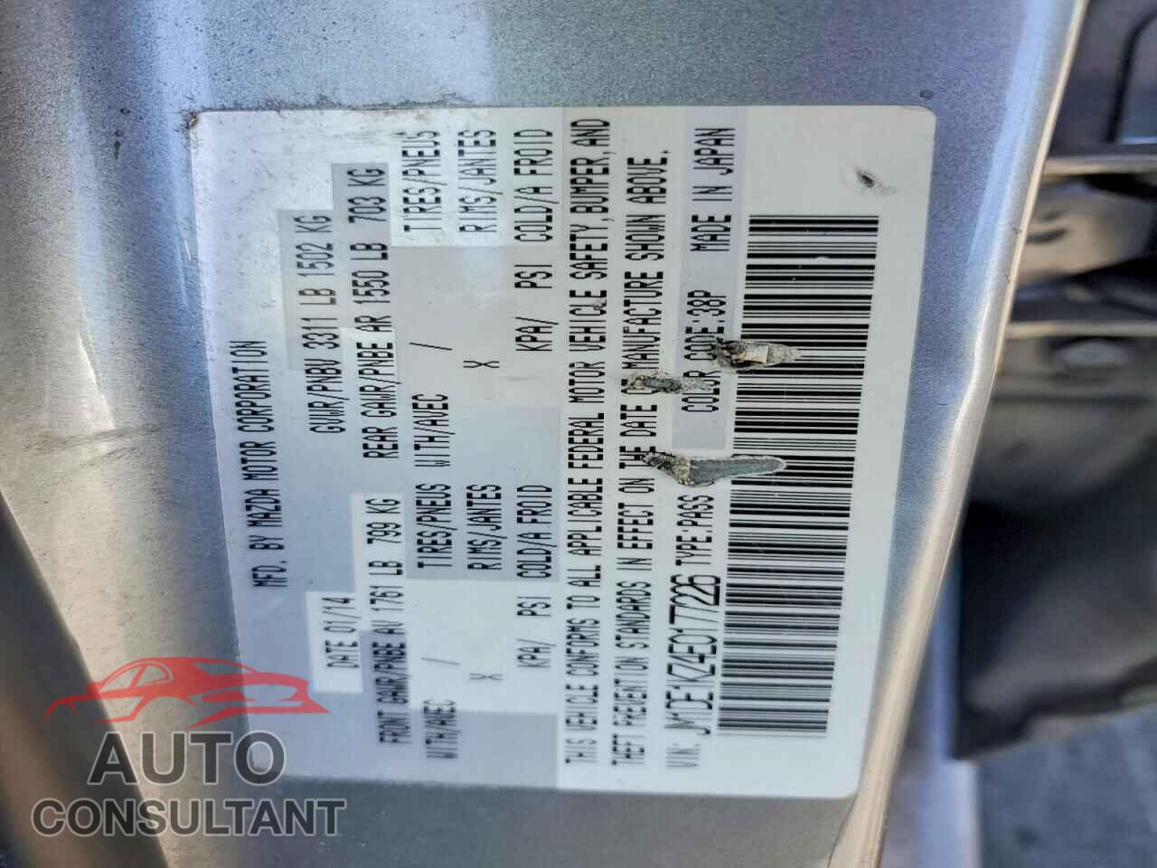 MAZDA 2 2014 - JM1DE1KZ4E0177226