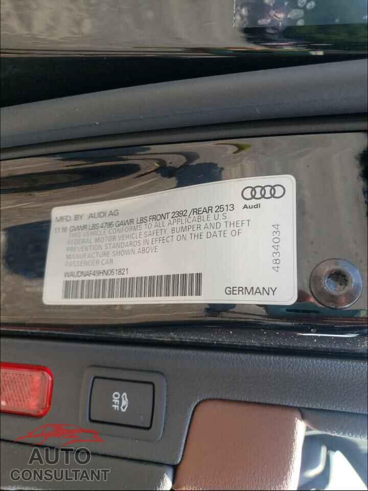 AUDI A4 2017 - WAUDNAF49HN051821