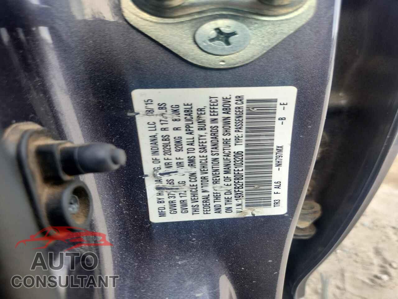 HONDA CIVIC 2015 - 19XFB2F80FE103206