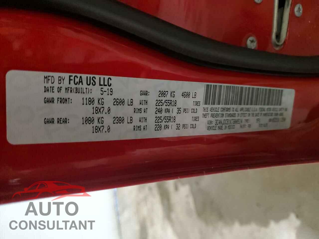 JEEP COMPASS 2019 - 3C4NJDCB1KT800514