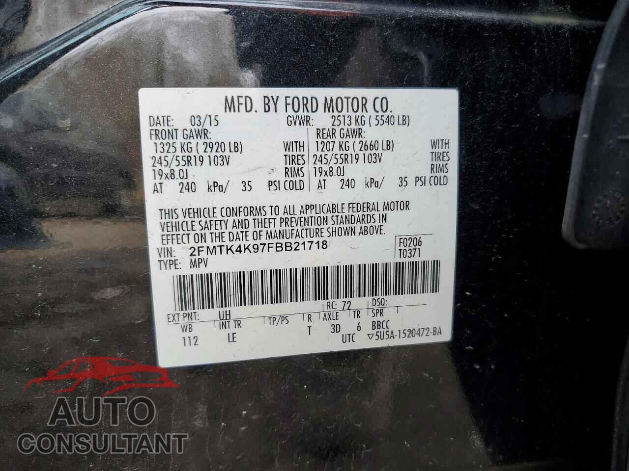 FORD EDGE 2015 - 2FMTK4K97FBB21718