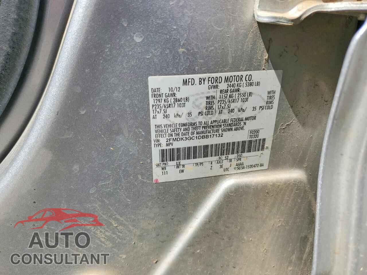 FORD EDGE 2013 - 2FMDK3GC1DBB17132