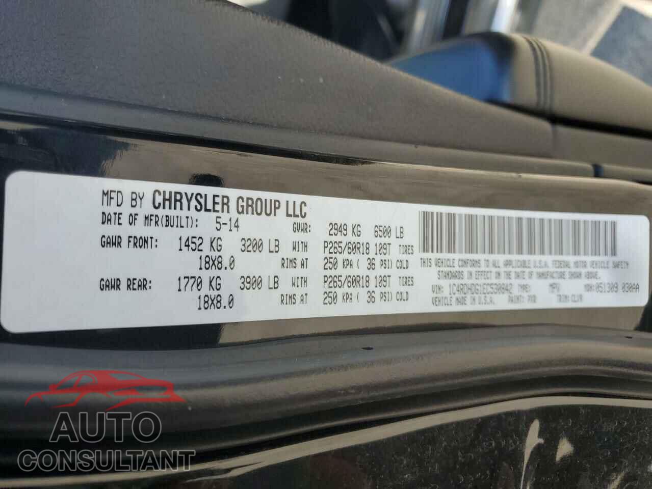 DODGE DURANGO 2014 - 1C4RDHDG1EC530842
