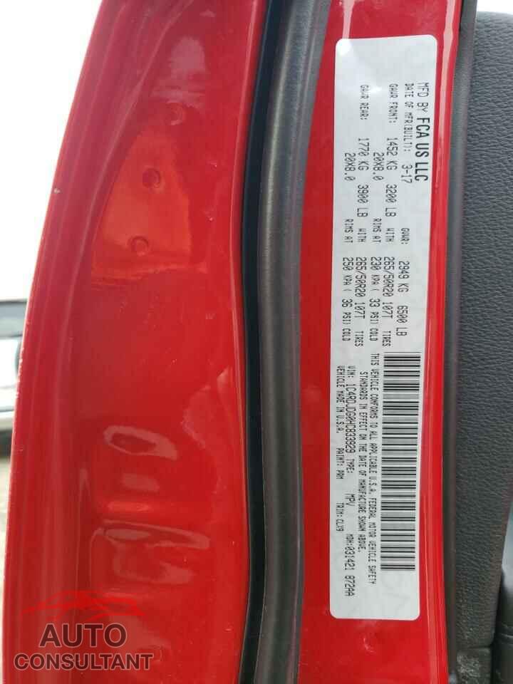 DODGE DURANGO 2017 - 1C4RDJDG0HC833929