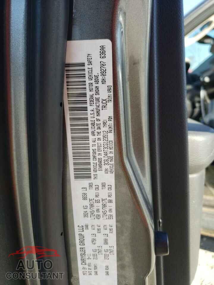 DODGE RAM 2500 2012 - 3C6LD4AT3CG123512