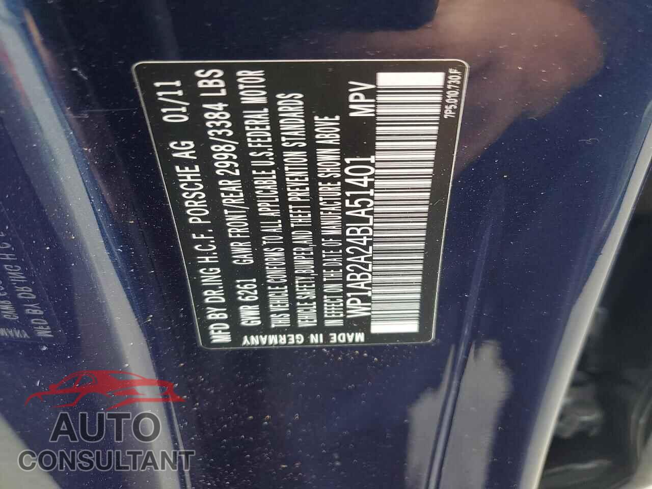 PORSCHE CAYENNE 2011 - WP1AB2A24BLA51401