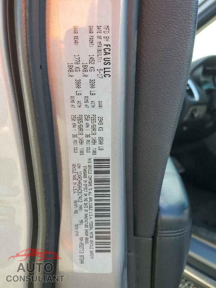 DODGE DURANGO 2017 - 1C4RDHAG4HC917412