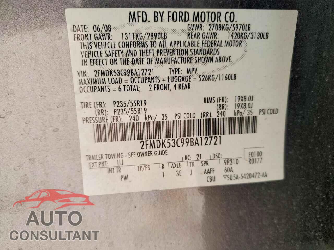 FORD FLEX 2009 - 2FMDK53C99BA12721