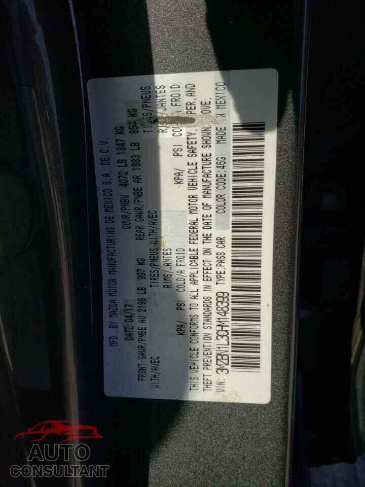MAZDA 3 2017 - 3MZBN1L30HM148399