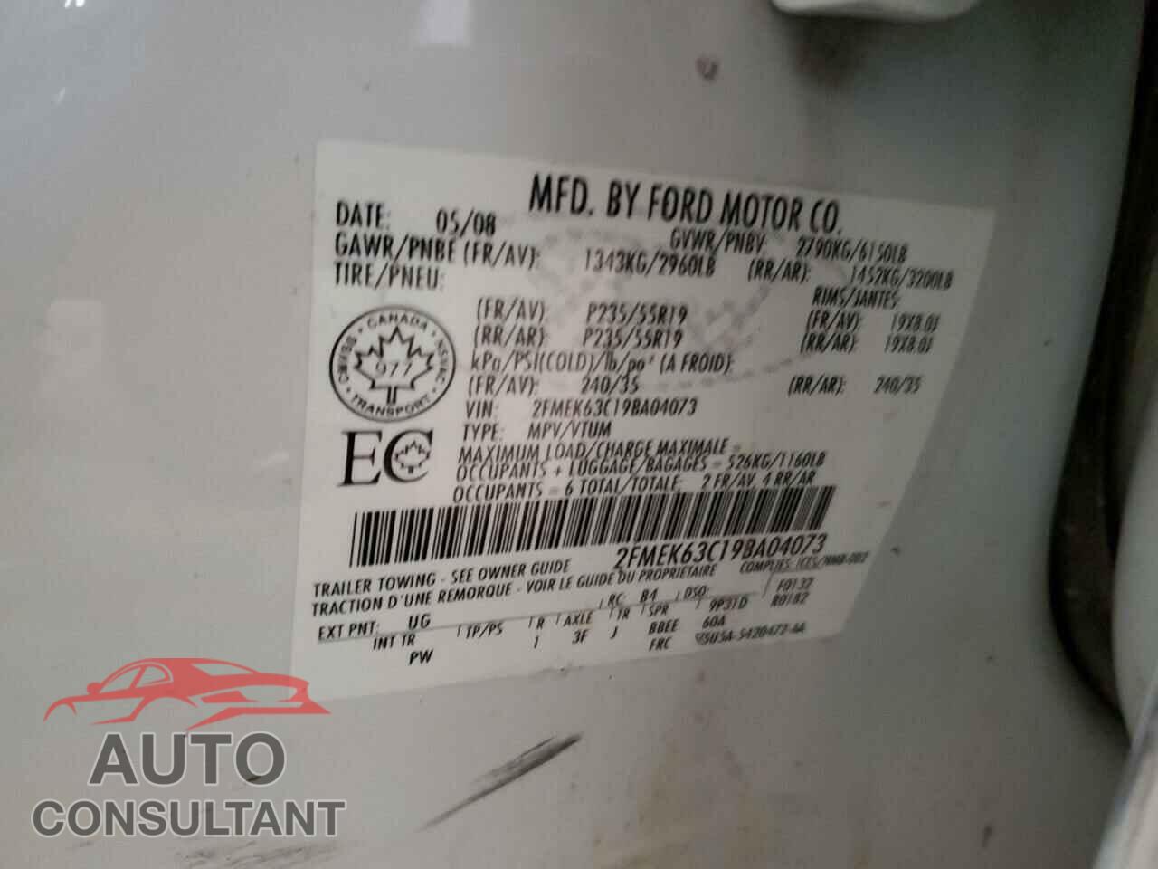 FORD FLEX 2009 - 2FMEK63C19BA04073