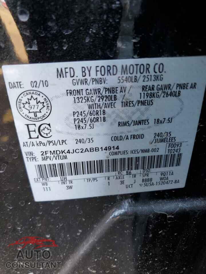 FORD EDGE 2010 - 2FMDK4JC2ABB14914