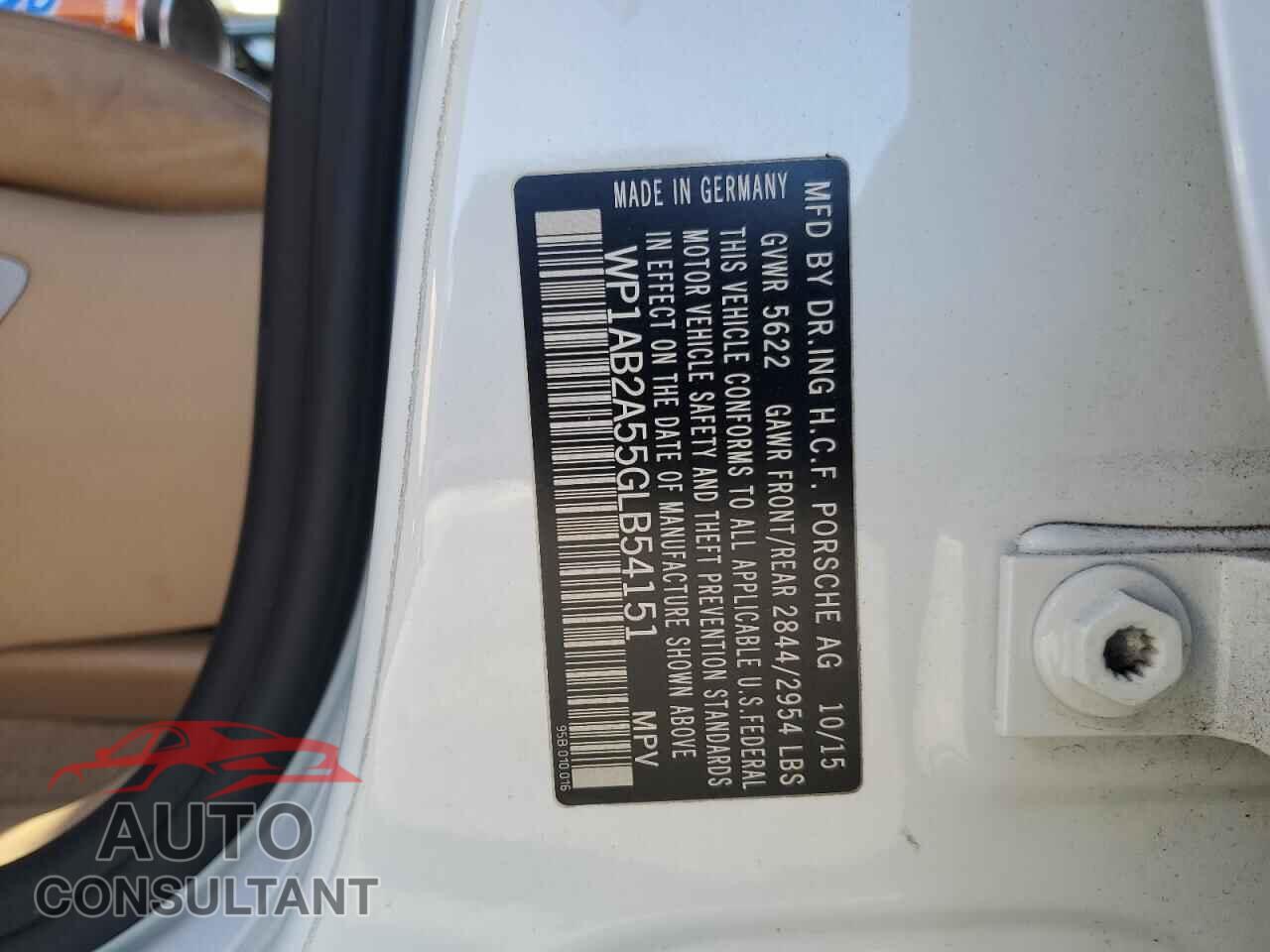 PORSCHE MACAN 2016 - WP1AB2A55GLB54151