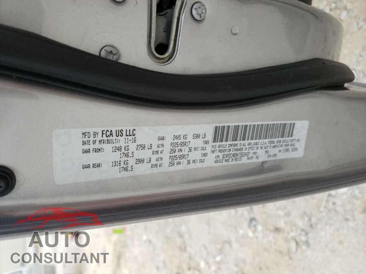 DODGE JOURNEY 2017 - 3C4PDCAB9HT552437