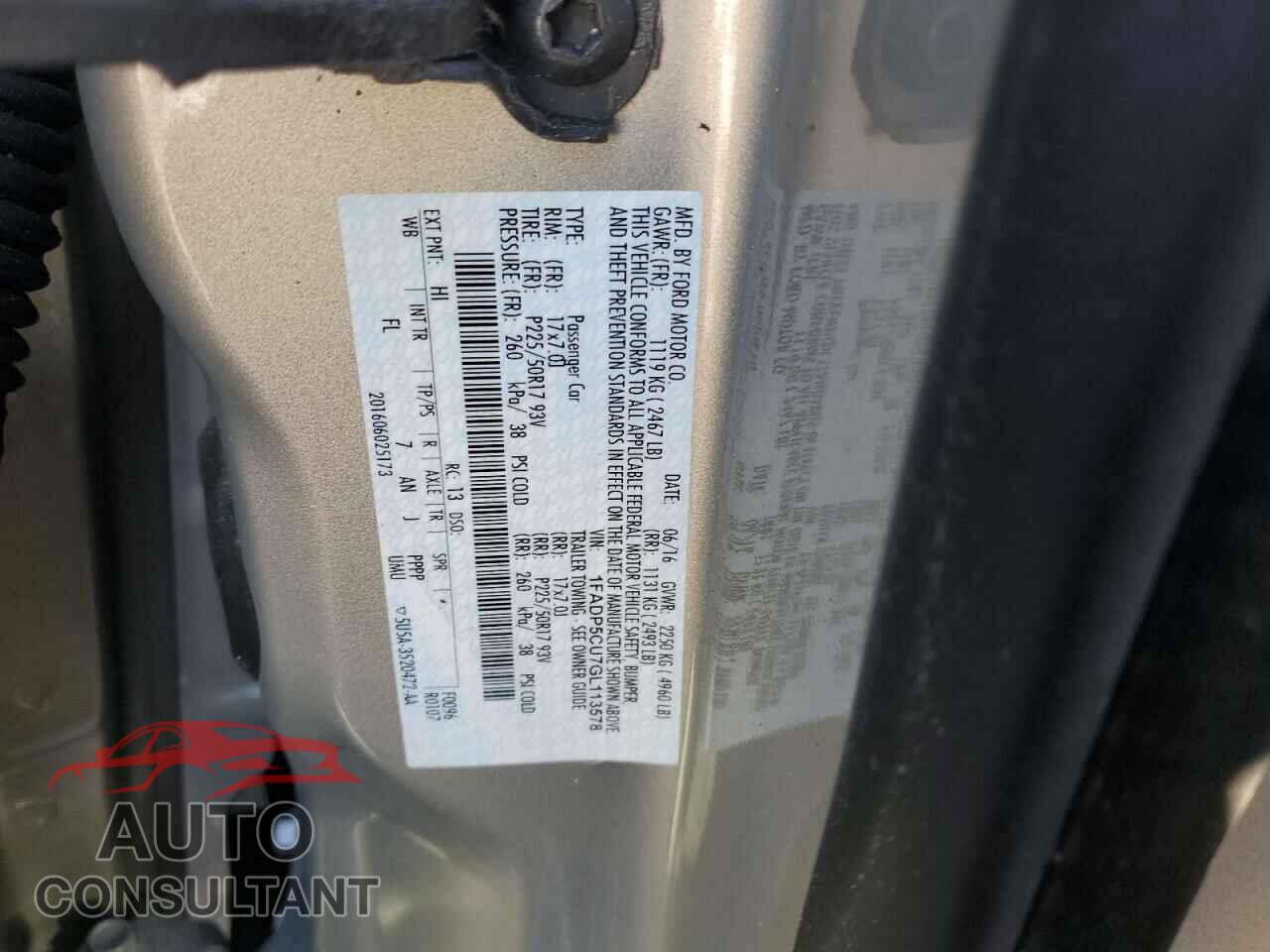 FORD CMAX 2016 - 1FADP5CU7GL113578