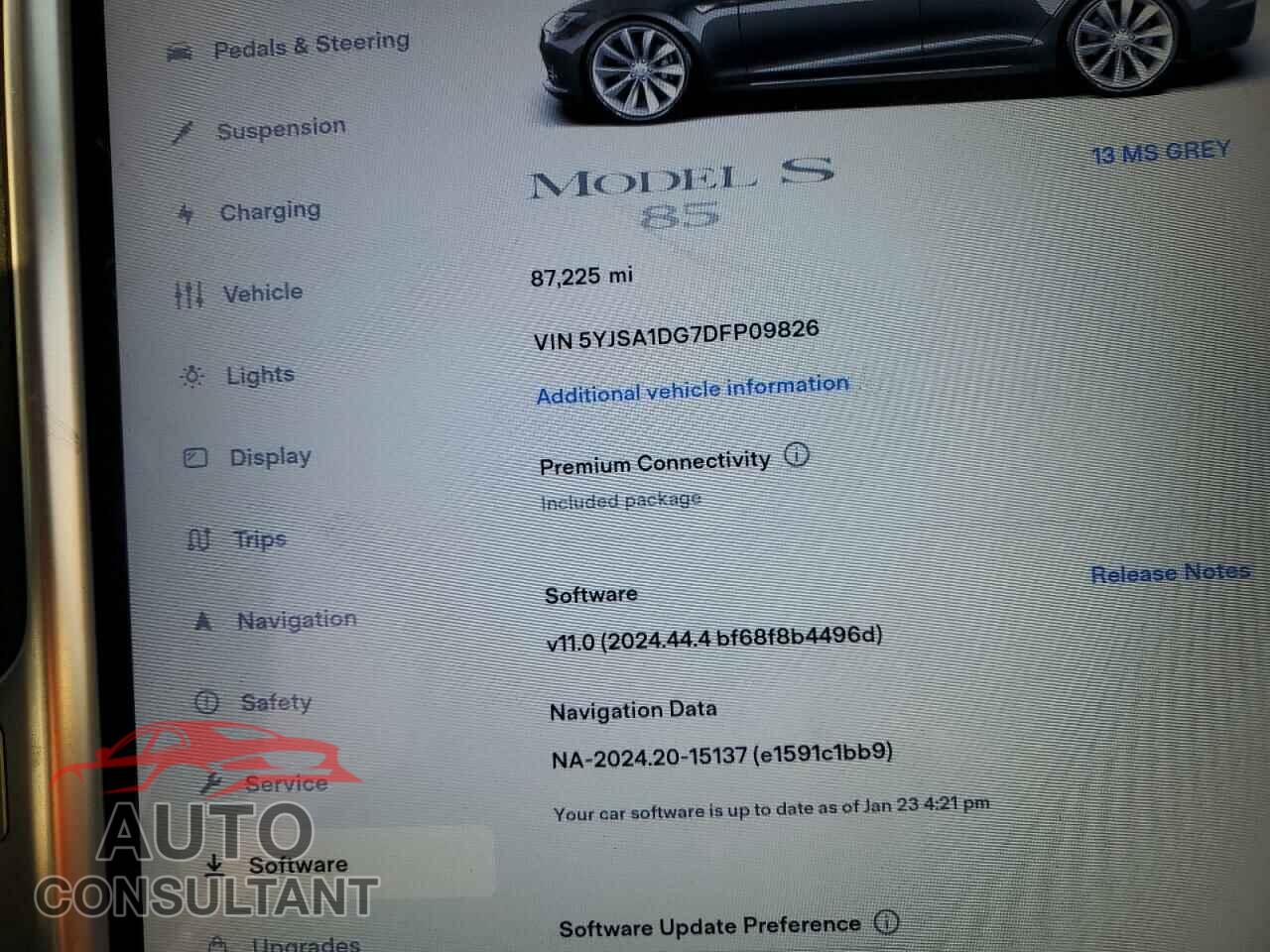 TESLA MODEL S 2013 - 5YJSA1DG7DFP09826
