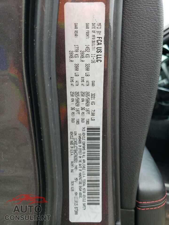 DODGE DURANGO 2017 - 1C4SDJCT6HC703931
