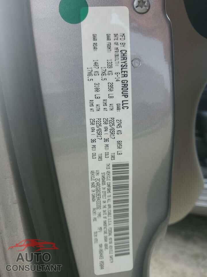 DODGE CARAVAN 2014 - 2C4RDGBG9ER433392