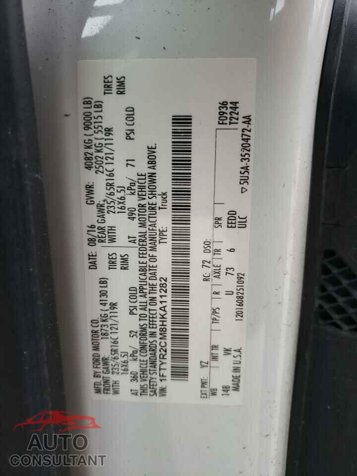 FORD TRANSIT 2017 - 1FTYR2CM8HKA11282