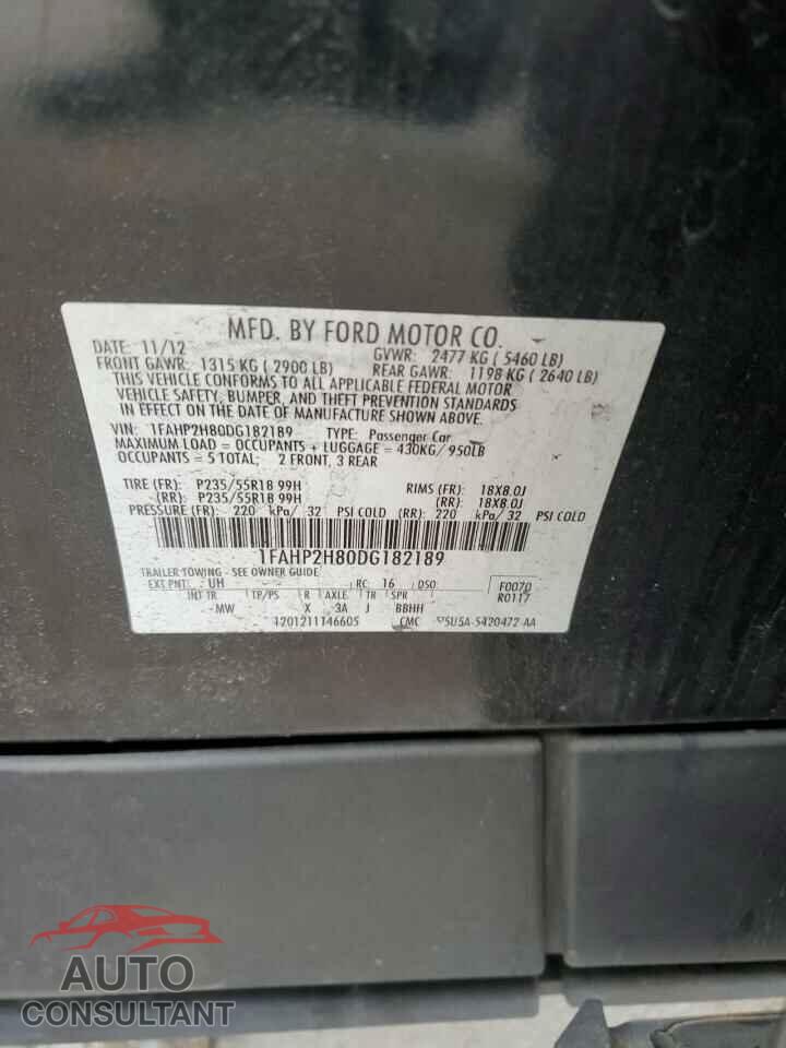 FORD TAURUS 2013 - 1FAHP2H80DG182189