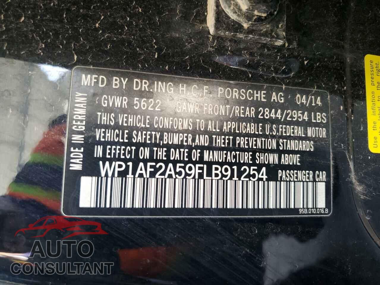 PORSCHE MACAN 2015 - WP1AF2A59FLB91254