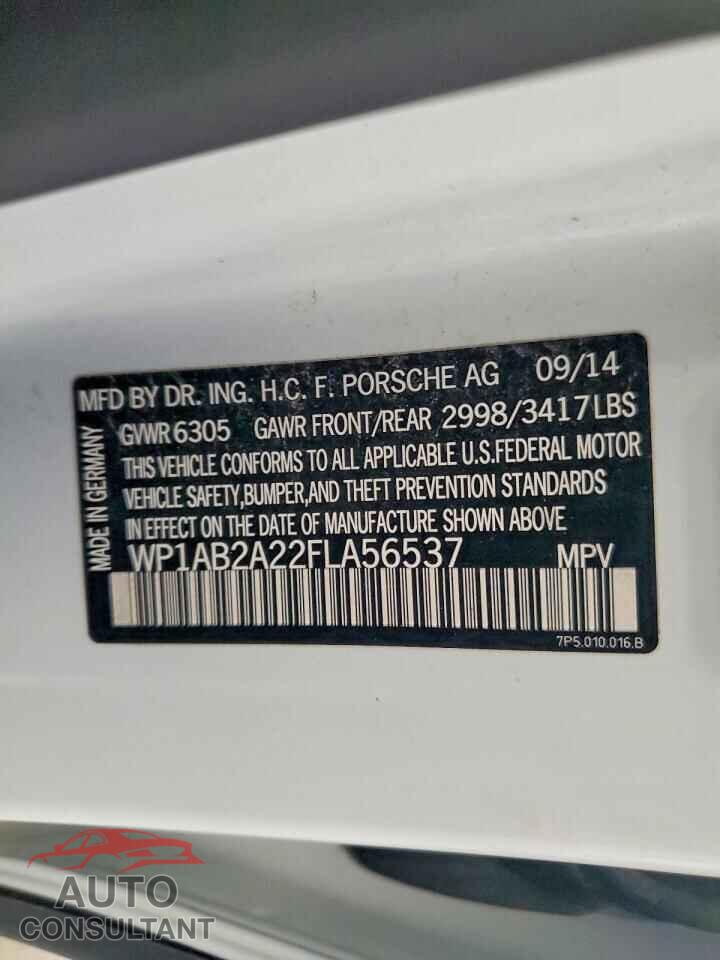 PORSCHE CAYENNE 2015 - WP1AB2A22FLA56537
