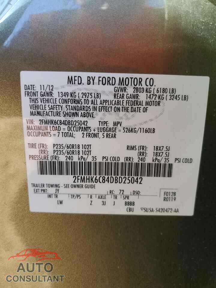 FORD FLEX 2013 - 2FMHK6C84DBD25042