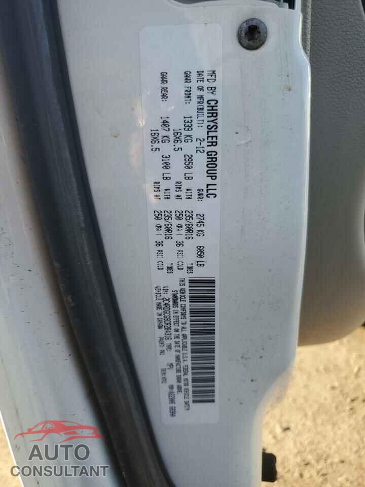 DODGE CARAVAN 2012 - 2C4RDGCG9CR284316