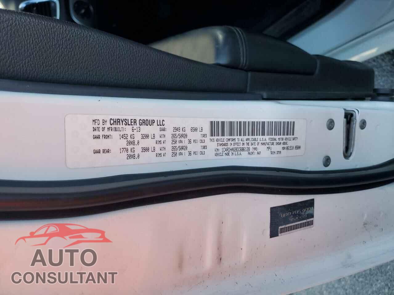 DODGE DURANGO 2013 - 1C4RDHAG9DC686128