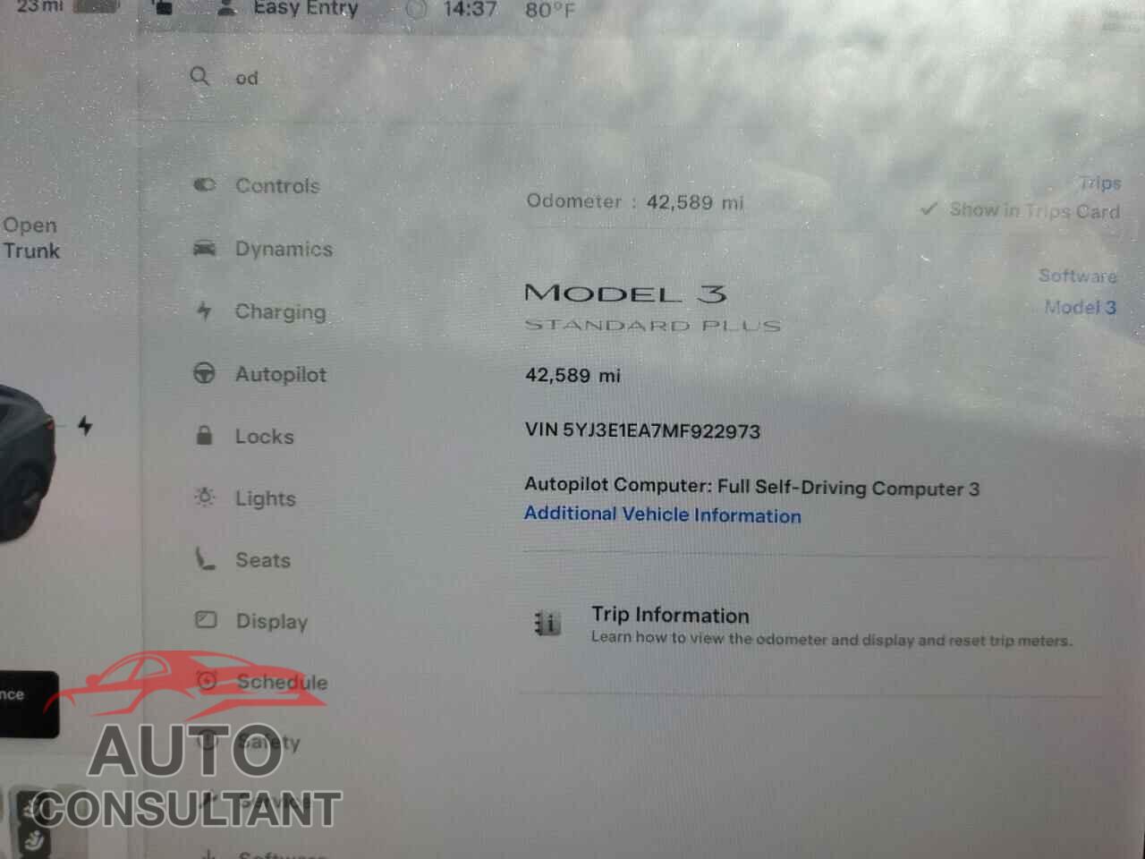 TESLA MODEL 3 2021 - 5YJ3E1EA7MF922973