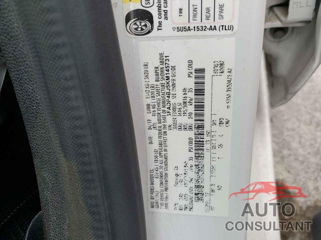 FORD FIESTA 2019 - 3FADP4BJ5KM145731