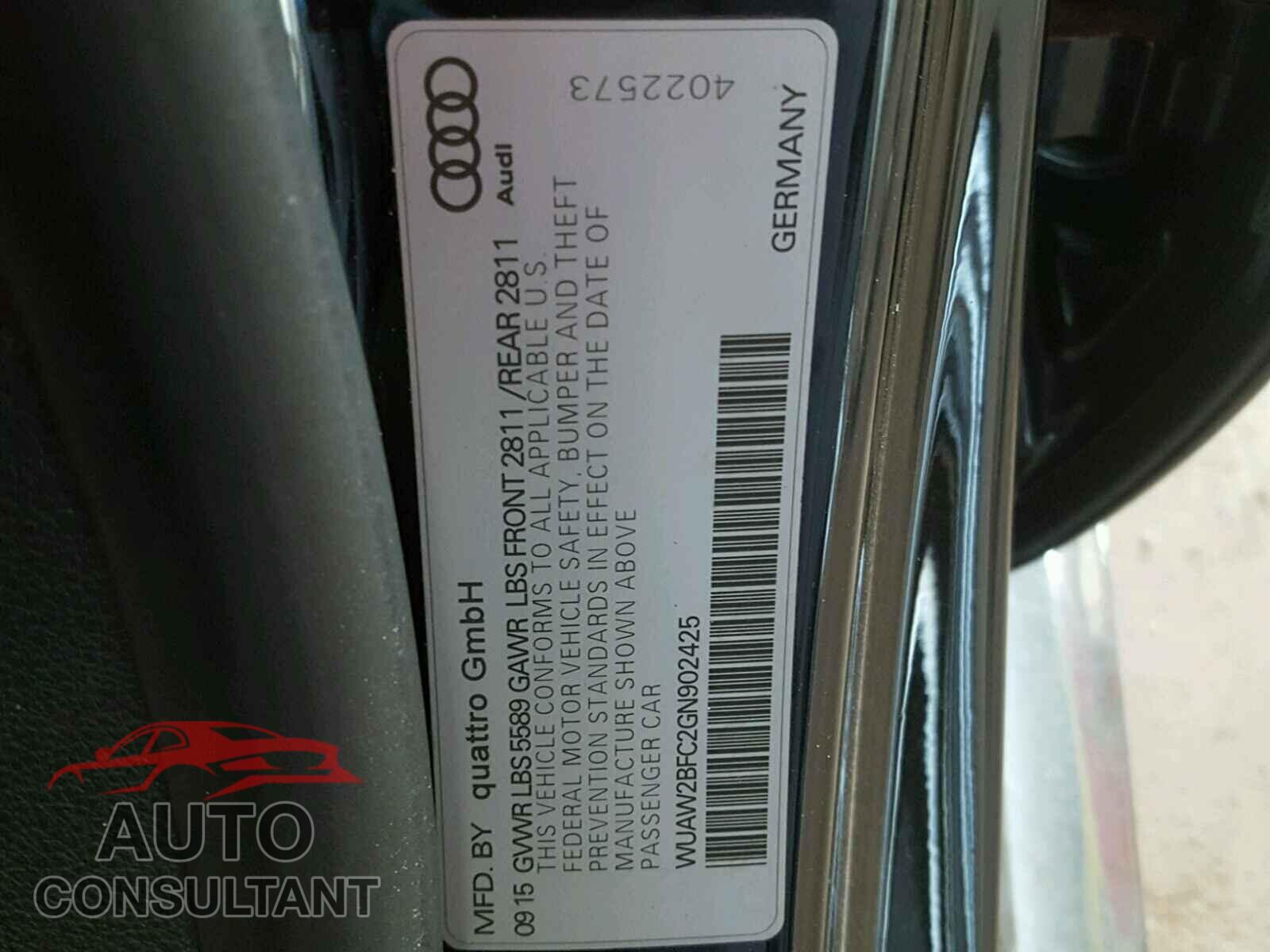 AUDI S7/RS7 2016 - WUAW2BFC2GN902425