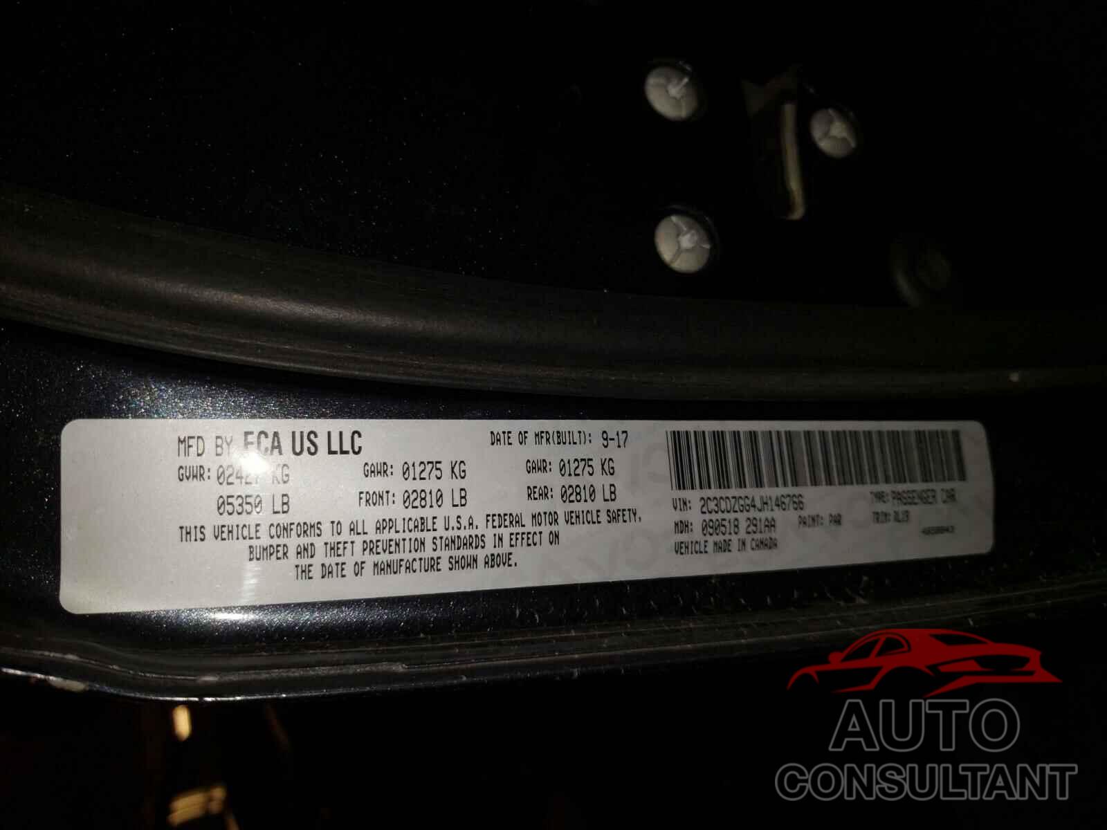 DODGE CHALLENGER 2018 - 2C3CDZGG4JH146766