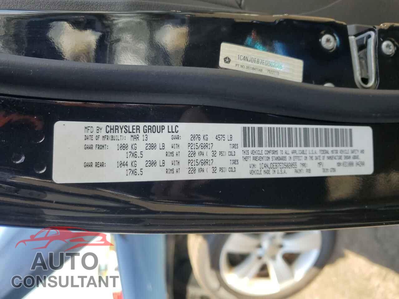 JEEP COMPASS 2014 - 1C4NJDEB7ED502055