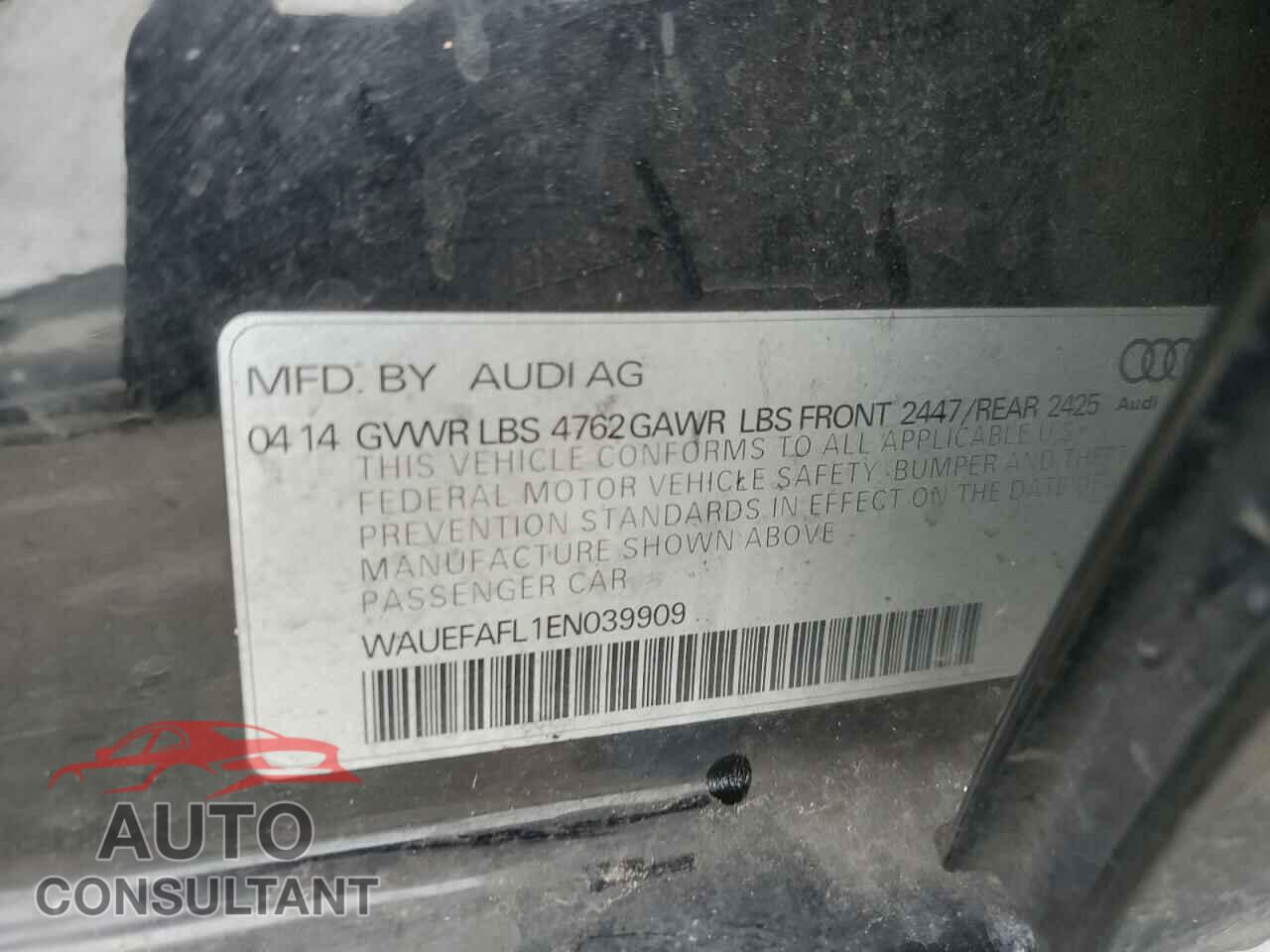 AUDI A4 2014 - WAUEFAFL1EN039909