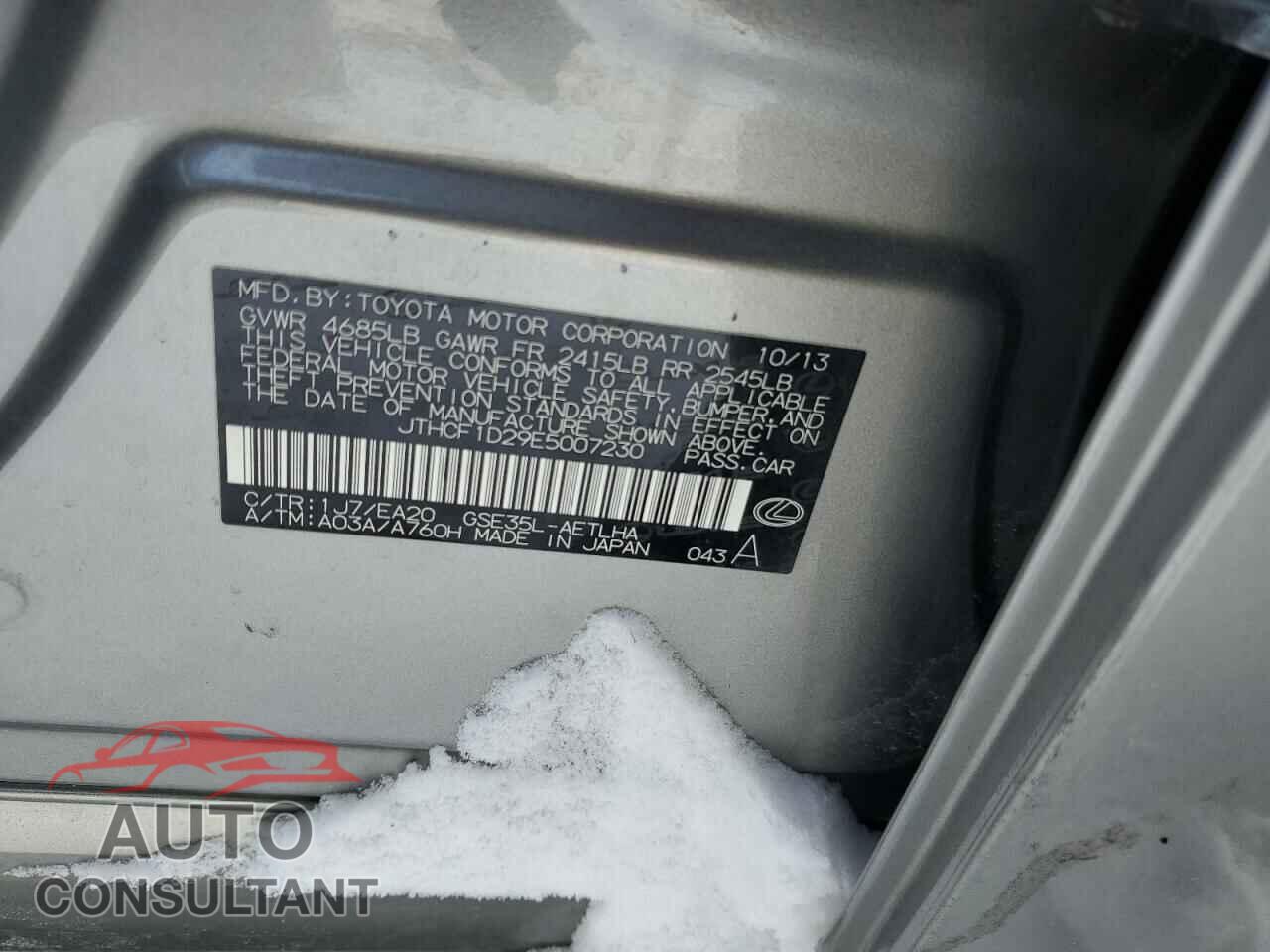 LEXUS IS 2014 - JTHCF1D29E5007230