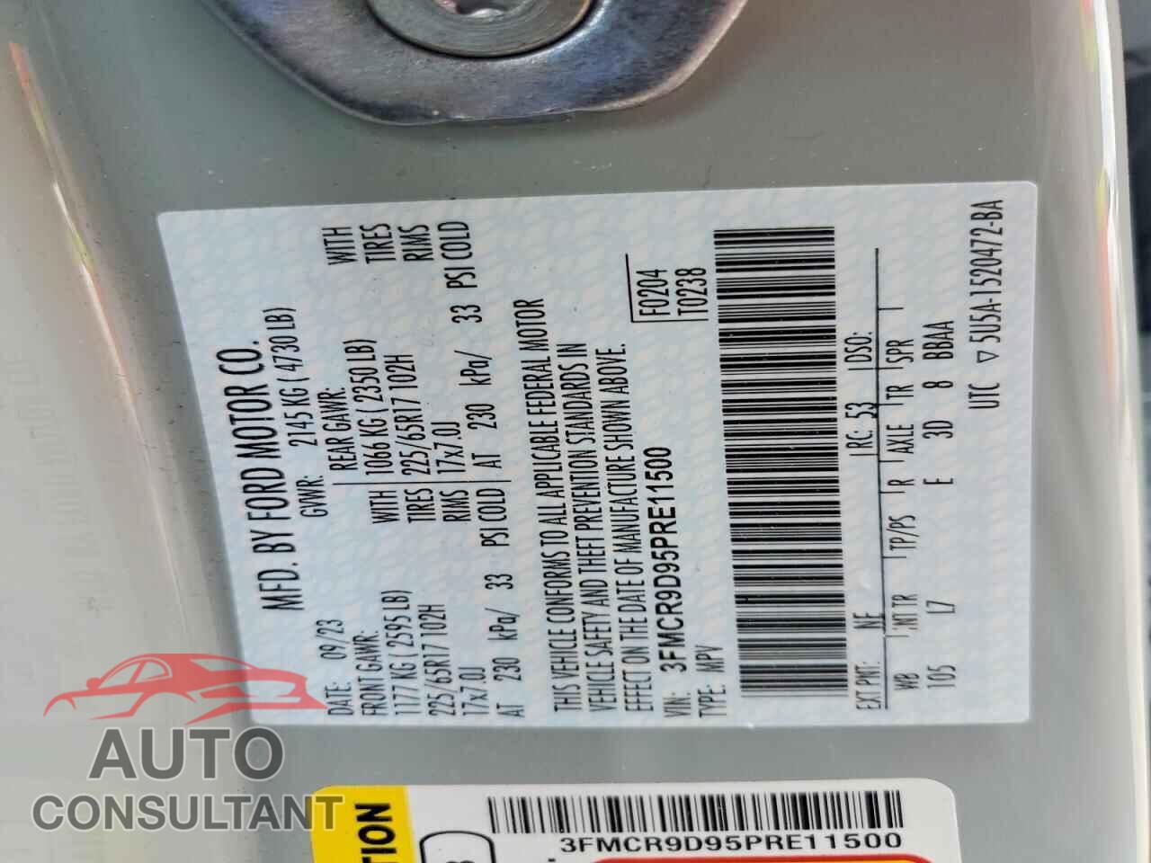 FORD BRONCO 2023 - 3FMCR9D95PRE11500