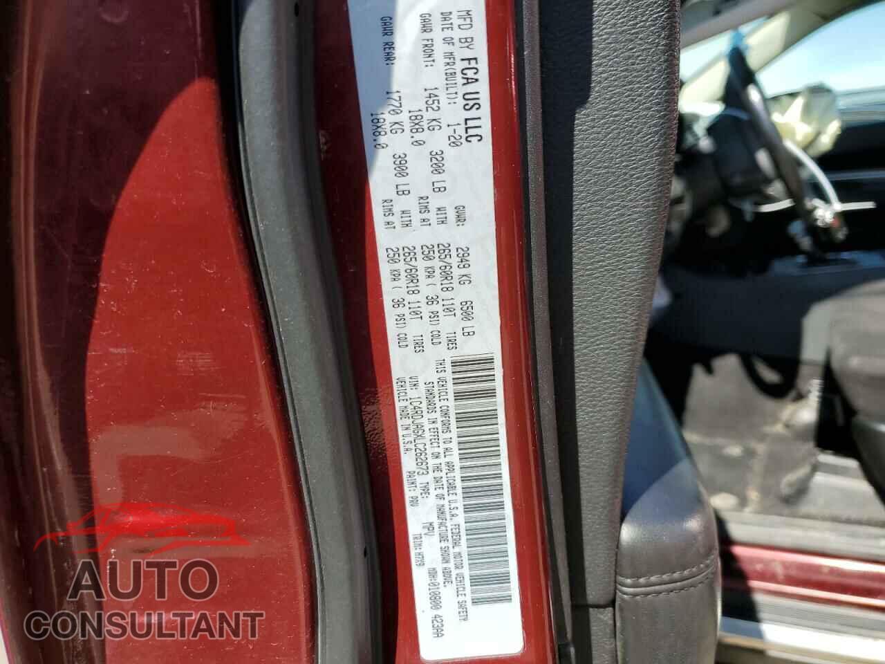 DODGE DURANGO 2020 - 1C4RDJAGXLC262673