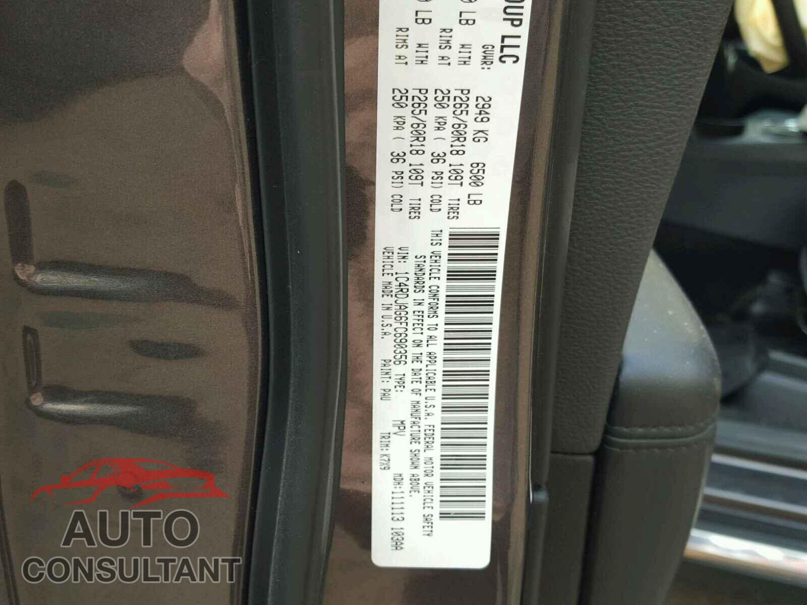 DODGE DURANGO SXT 2015 - 1C4RDJAG6FC690356