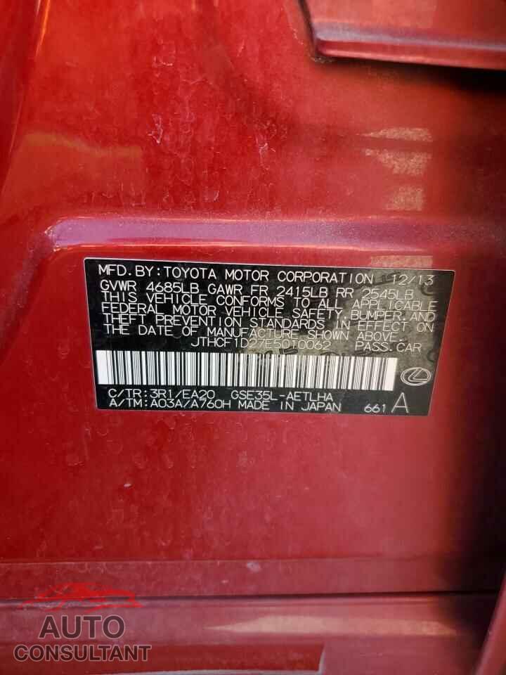 LEXUS IS 2014 - JTHCF1D27E5010062