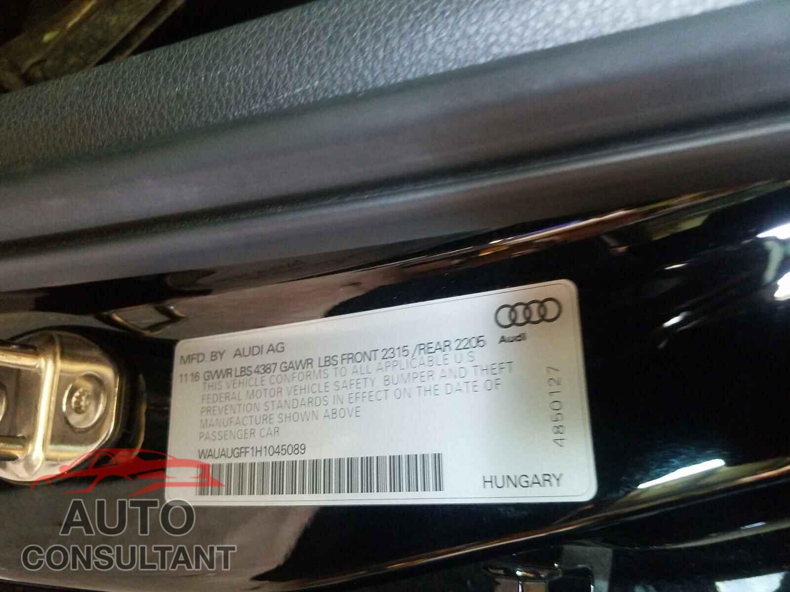AUDI A3 2017 - WAUAUGFF1H1045089