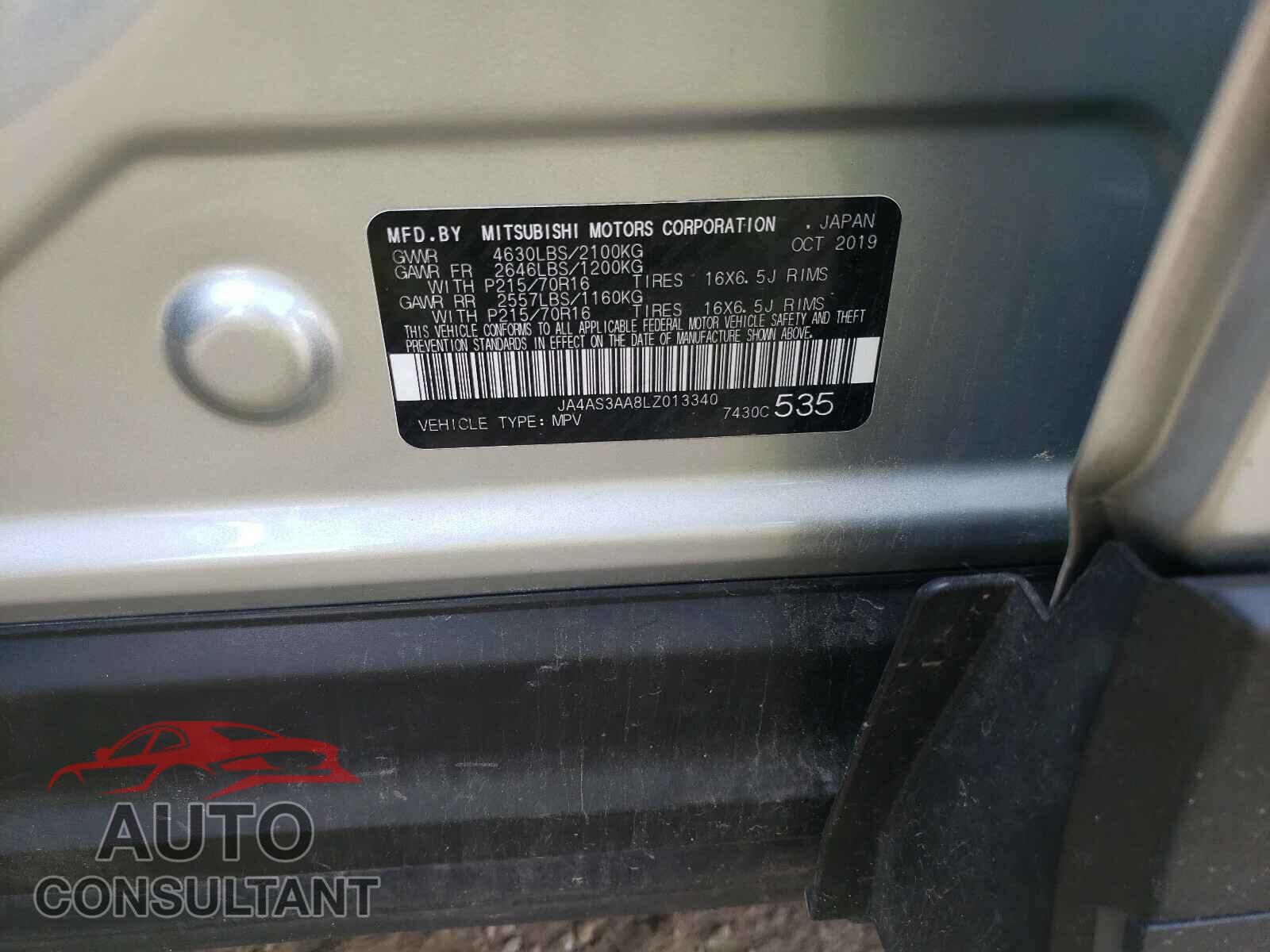 MITSUBISHI ECLIPSE 2020 - JA4AS3AA8LZ013340