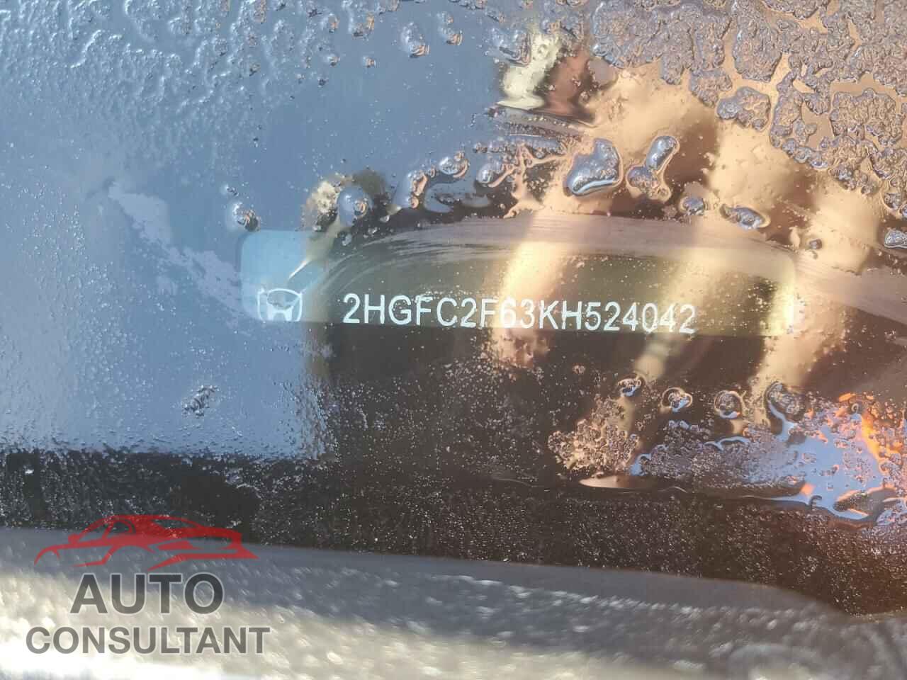 HONDA CIVIC 2019 - 2HGFC2F63KH524042