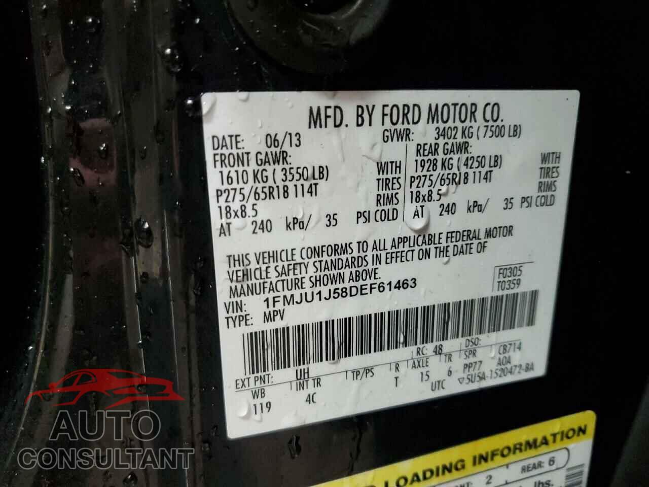 FORD EXPEDITION 2013 - 1FMJU1J58DEF61463