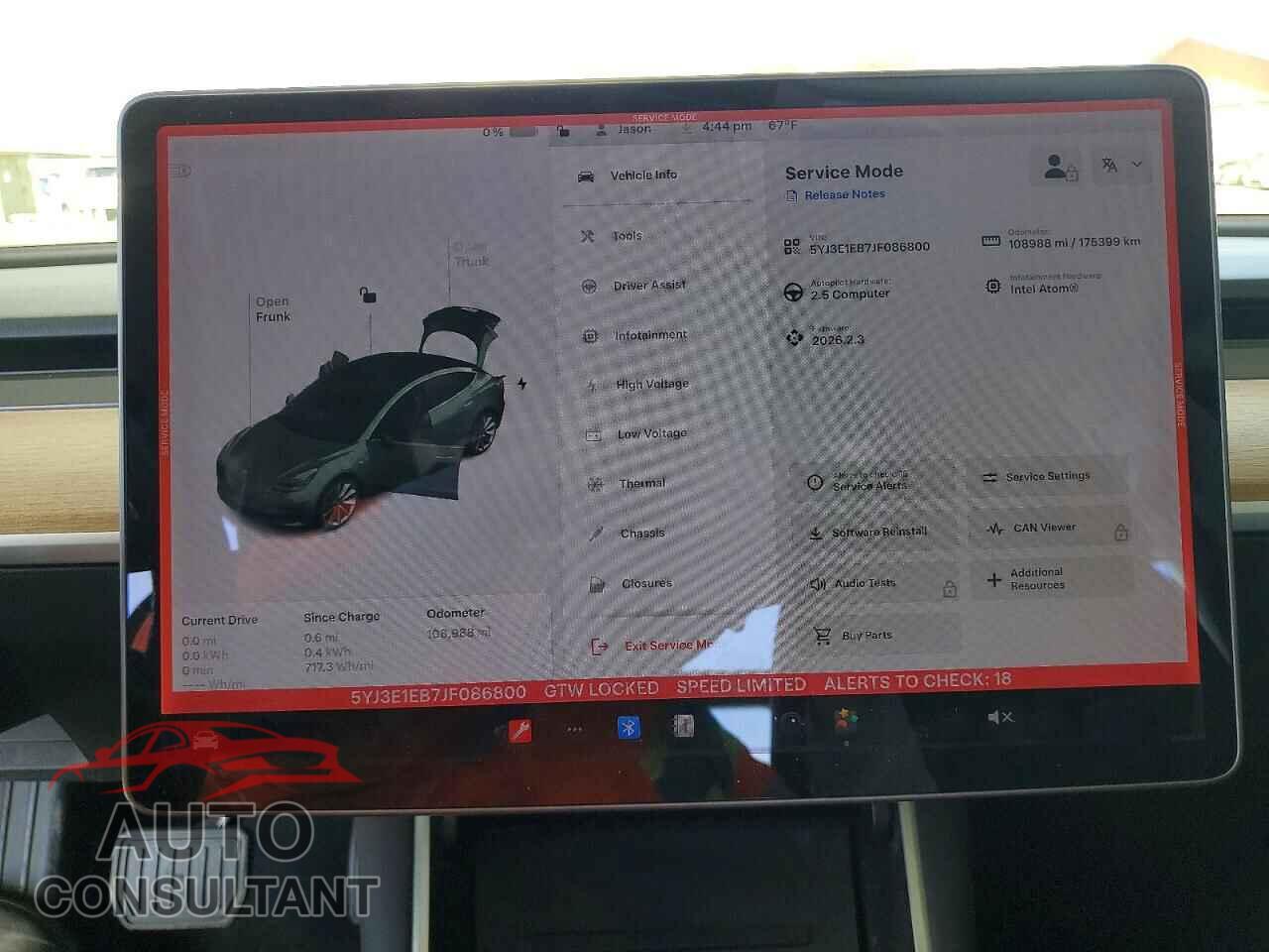 TESLA MODEL 3 2018 - 5YJ3E1EB7JF086800