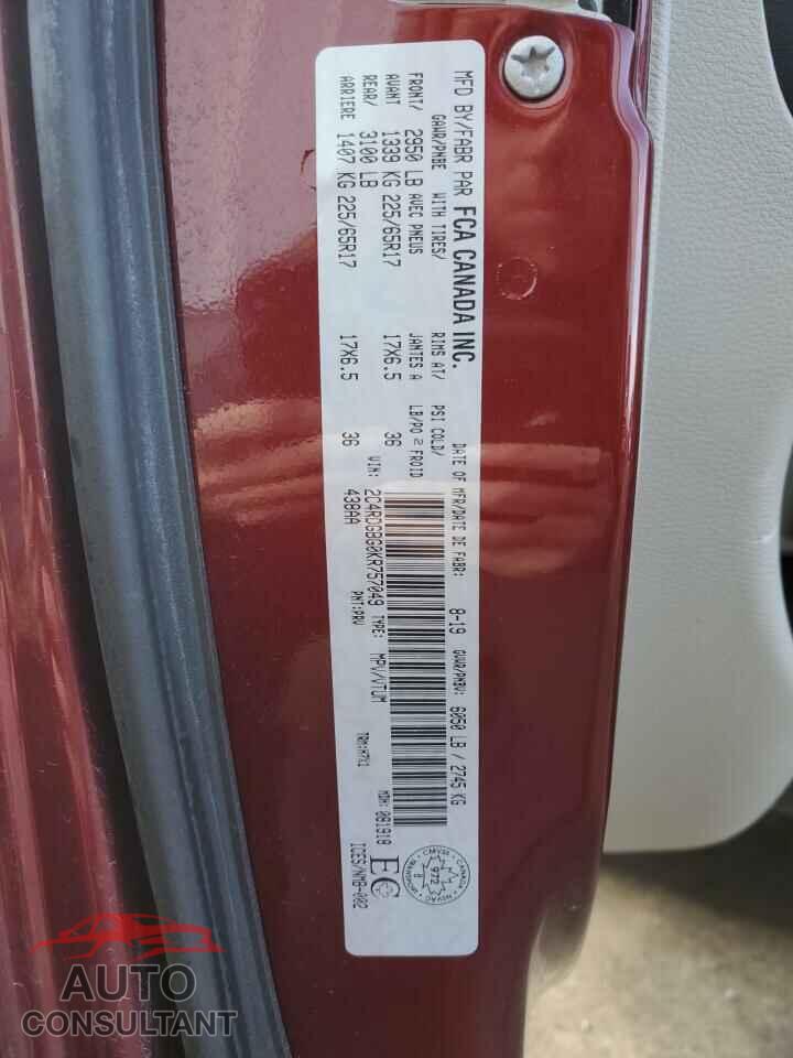 DODGE CARAVAN 2019 - 2C4RDGBG0KR757049