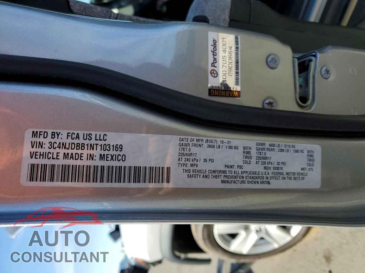 JEEP COMPASS 2022 - 3C4NJDBB1NT103169