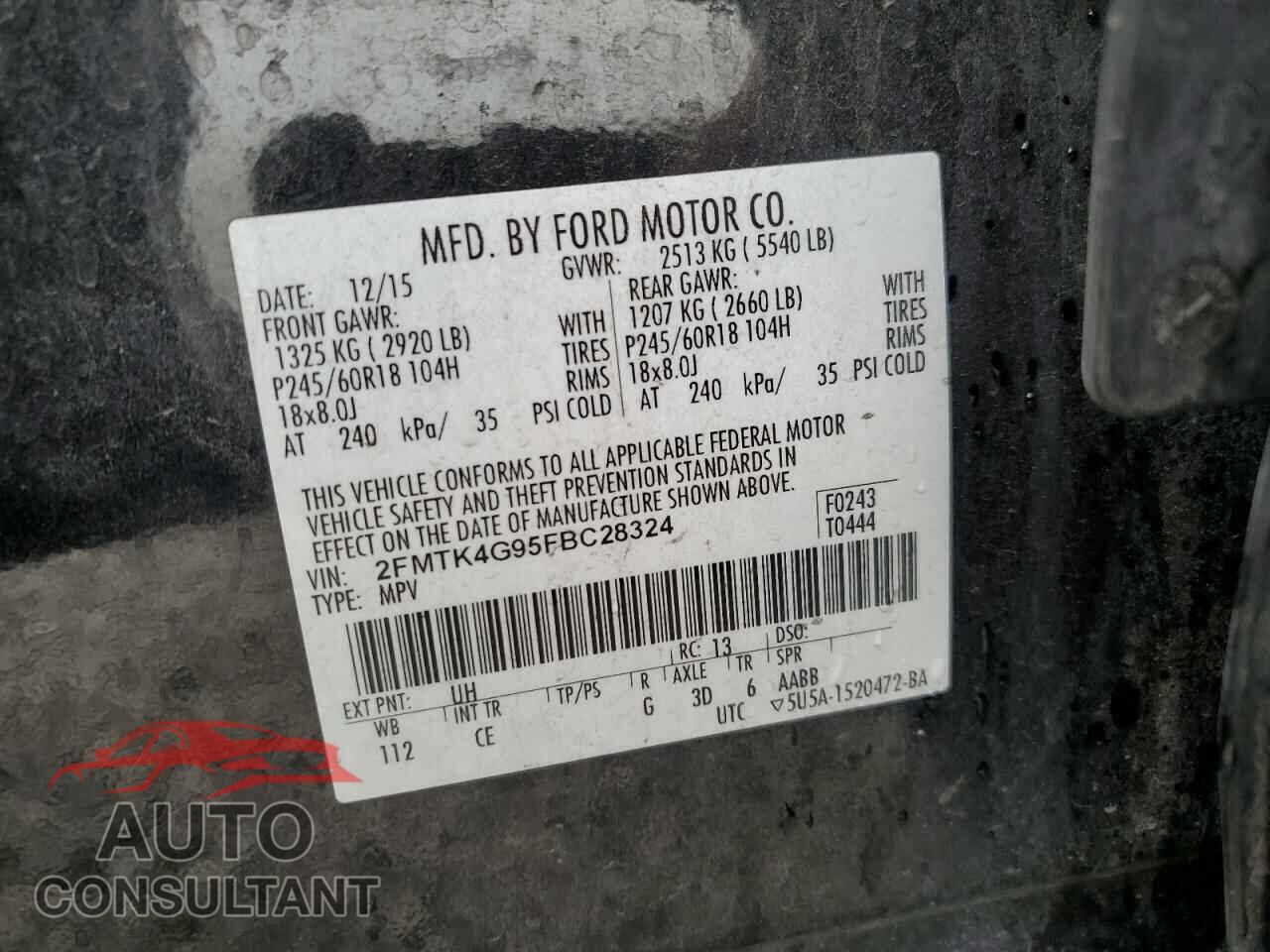 FORD EDGE 2015 - 2FMTK4G95FBC28324