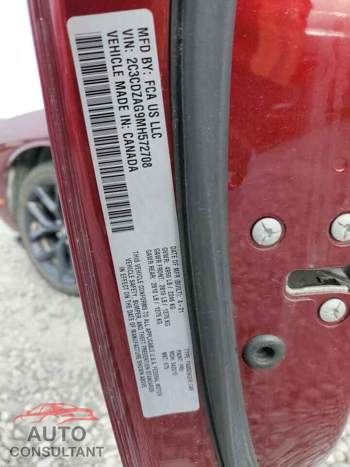 DODGE CHALLENGER 2021 - 2C3CDZAG9MH572708